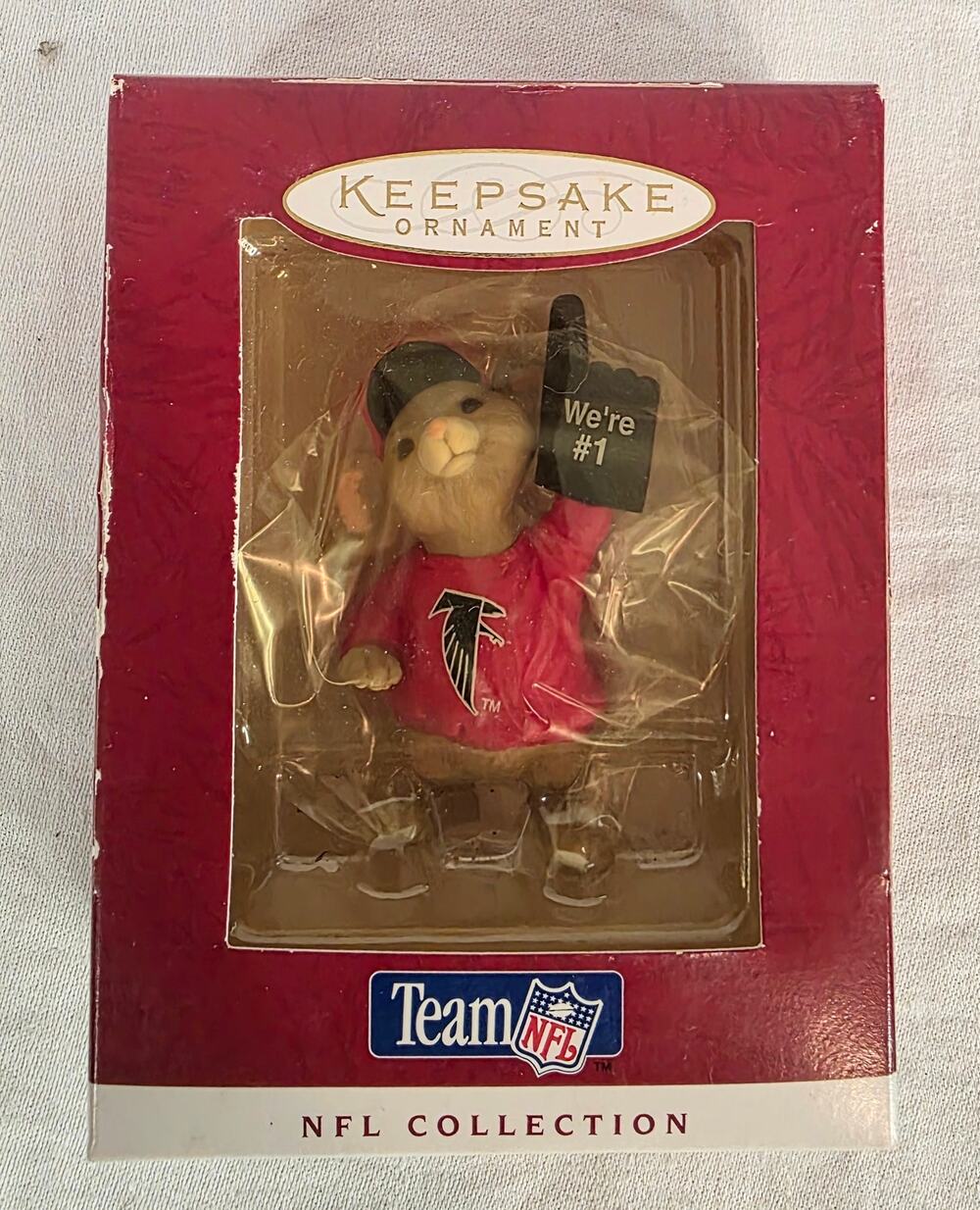 Vtg 1996 NOS NIB Hallmark NFL Collection Atlanta Falcons #1 Ornament Football